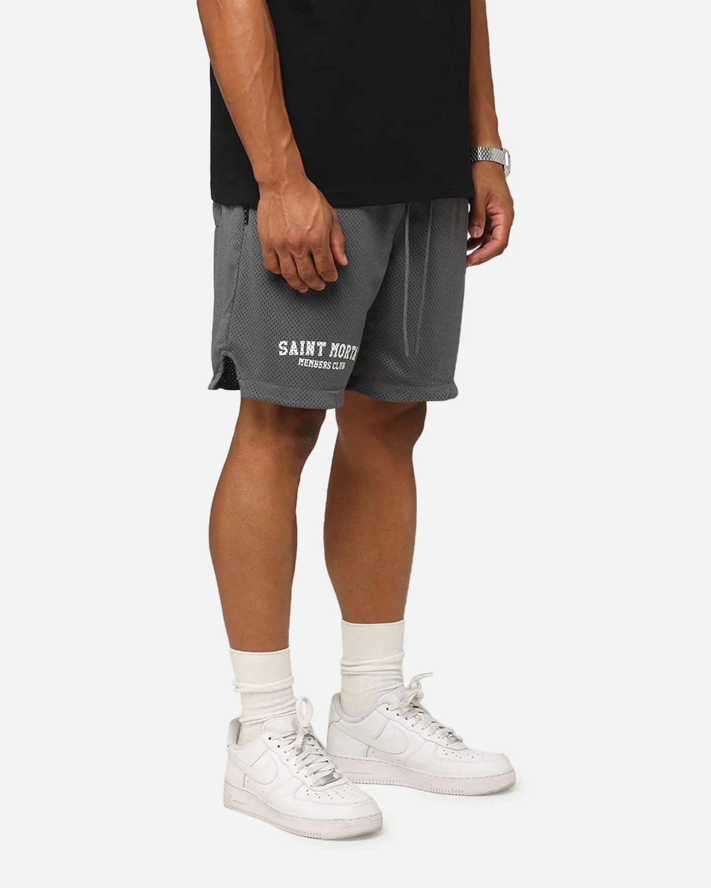 Saint Morta Members Club Mesh Shorts Dark Grey