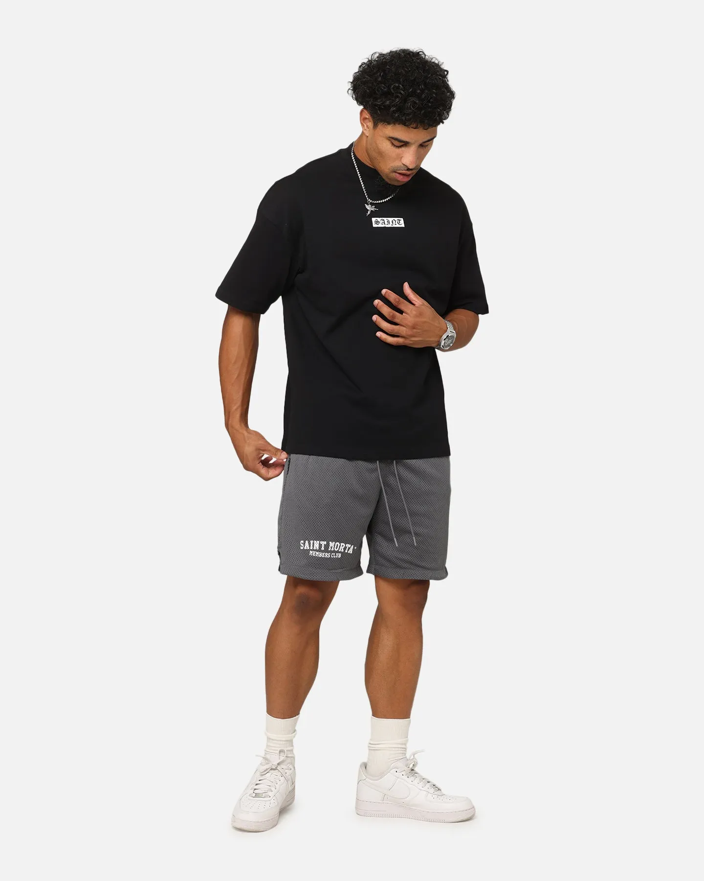 Saint Morta Members Club Mesh Shorts Dark Grey