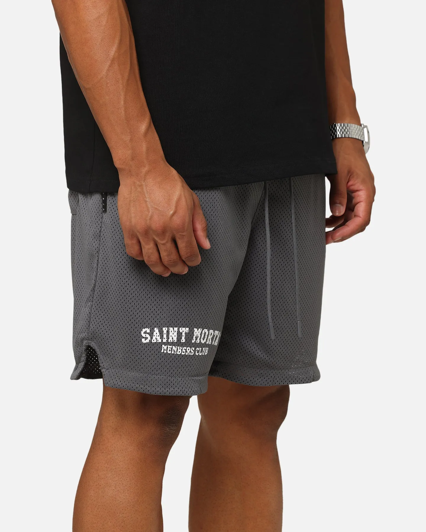 Saint Morta Members Club Mesh Shorts Dark Grey