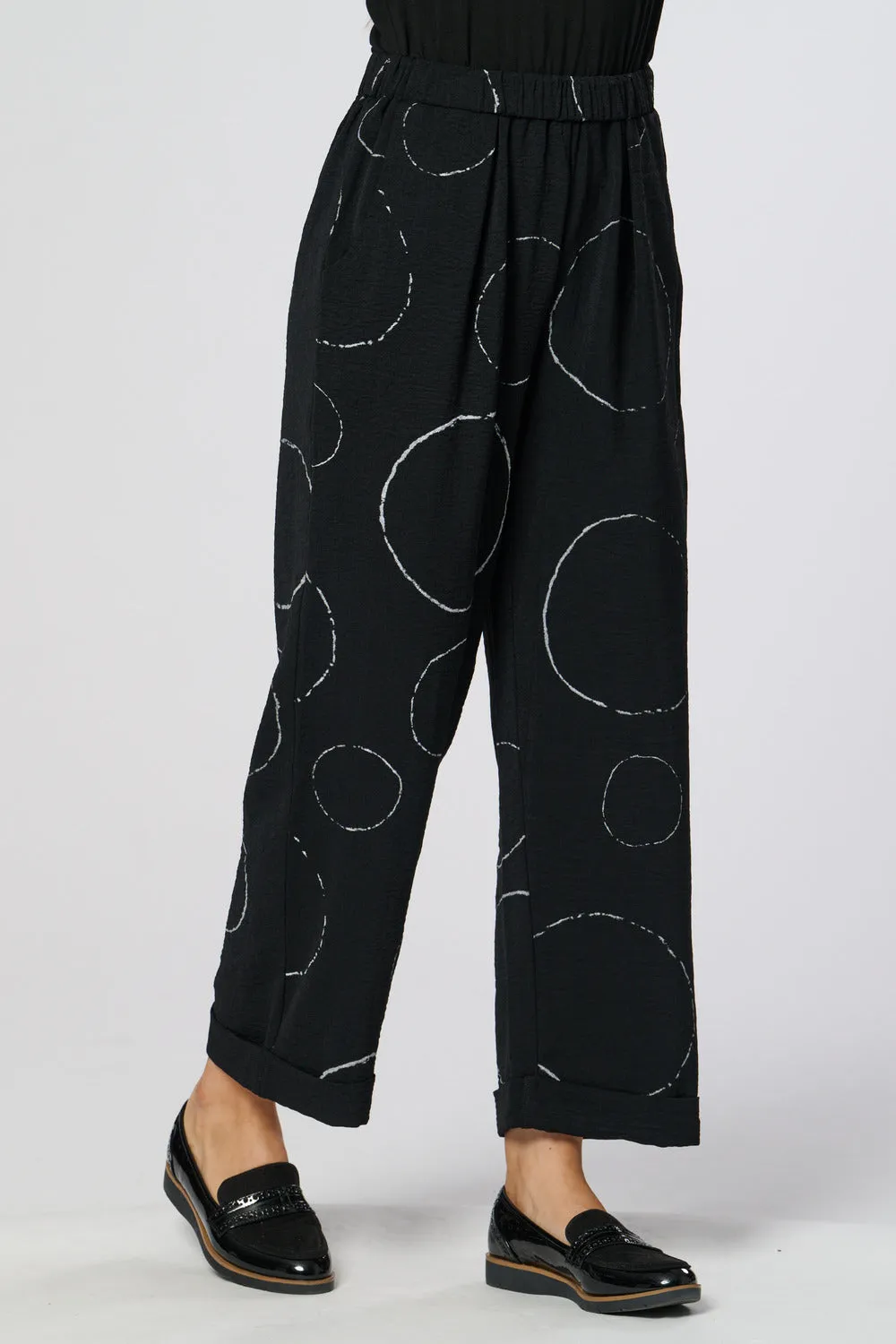 Saloos Black Circle Print Trousers