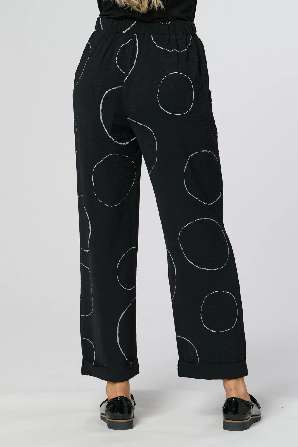 Saloos Black Circle Print Trousers