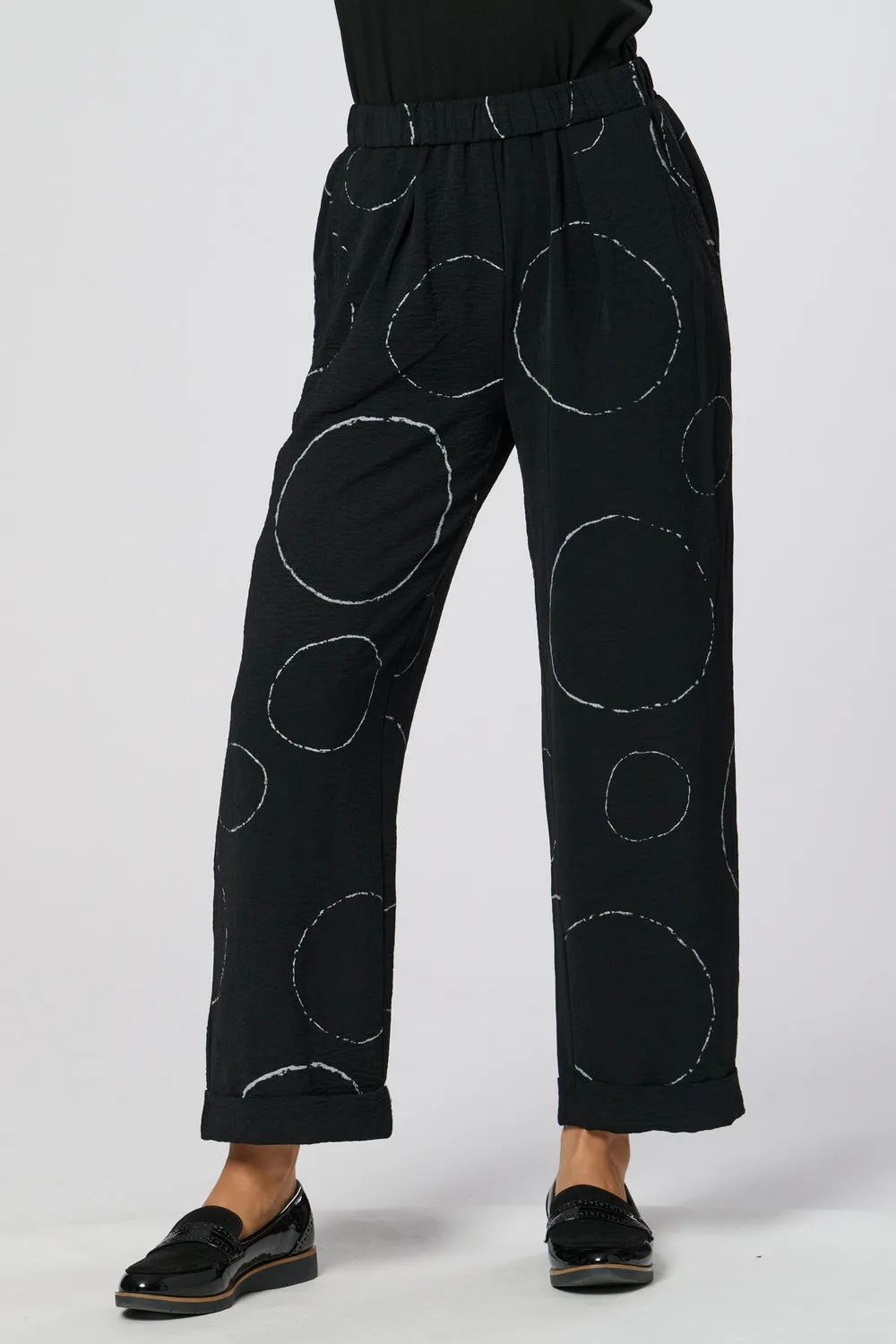 Saloos Black Circle Print Trousers