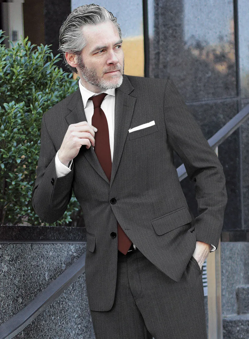 Scabal Rass Stripe Gray Wool Suit