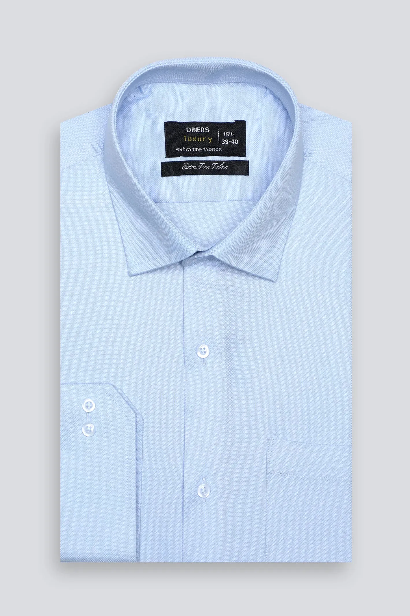 Sky Blue Dobby Textured Formal Shirt