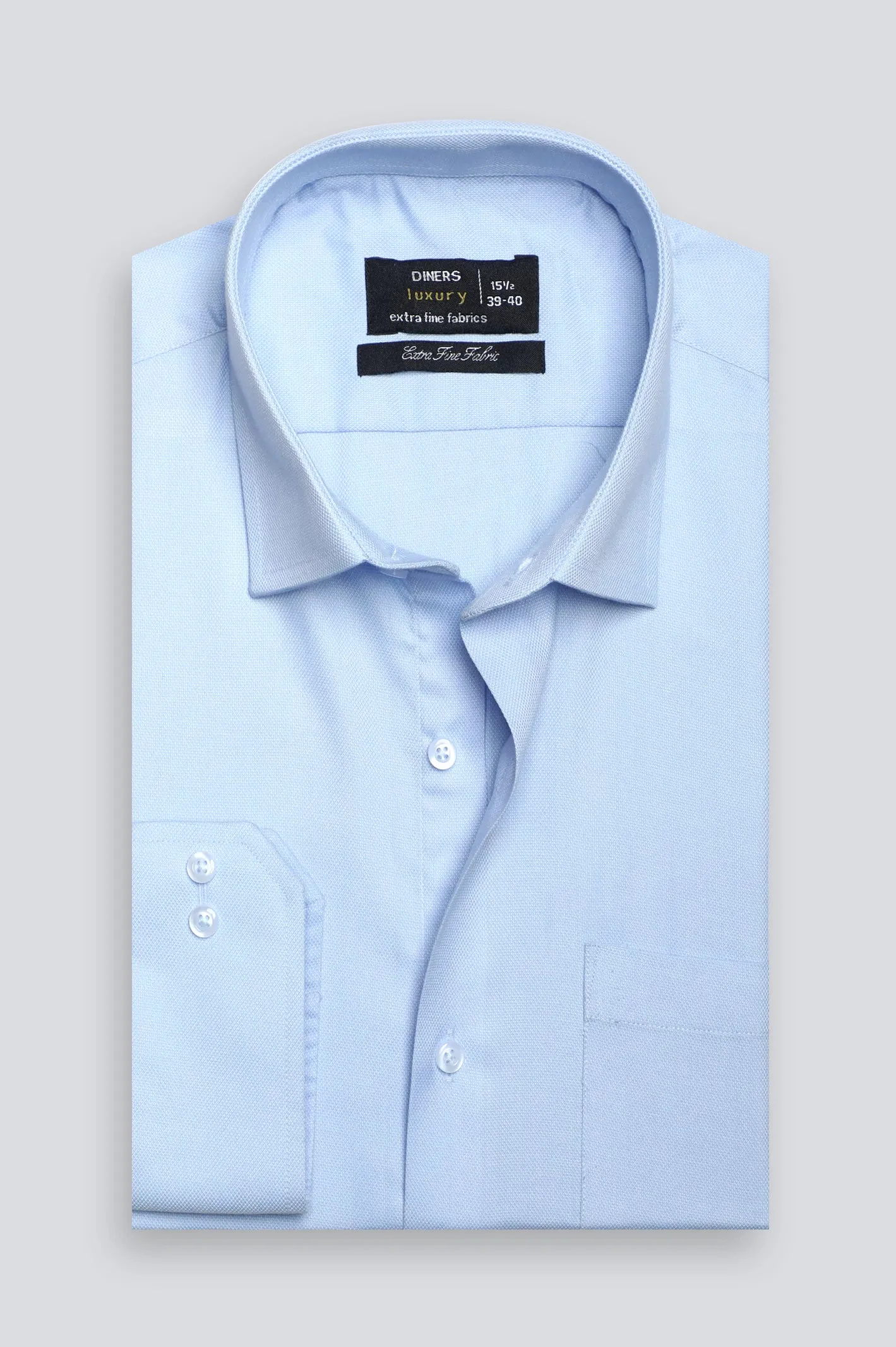 Sky Blue Dobby Textured Formal Shirt