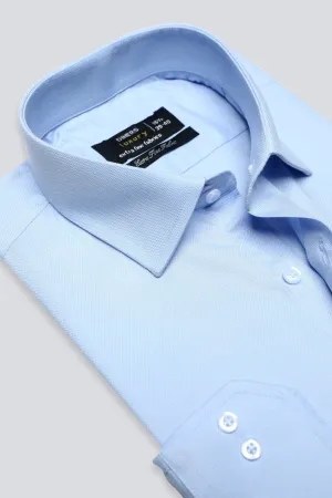 Sky Blue Dobby Textured Formal Shirt