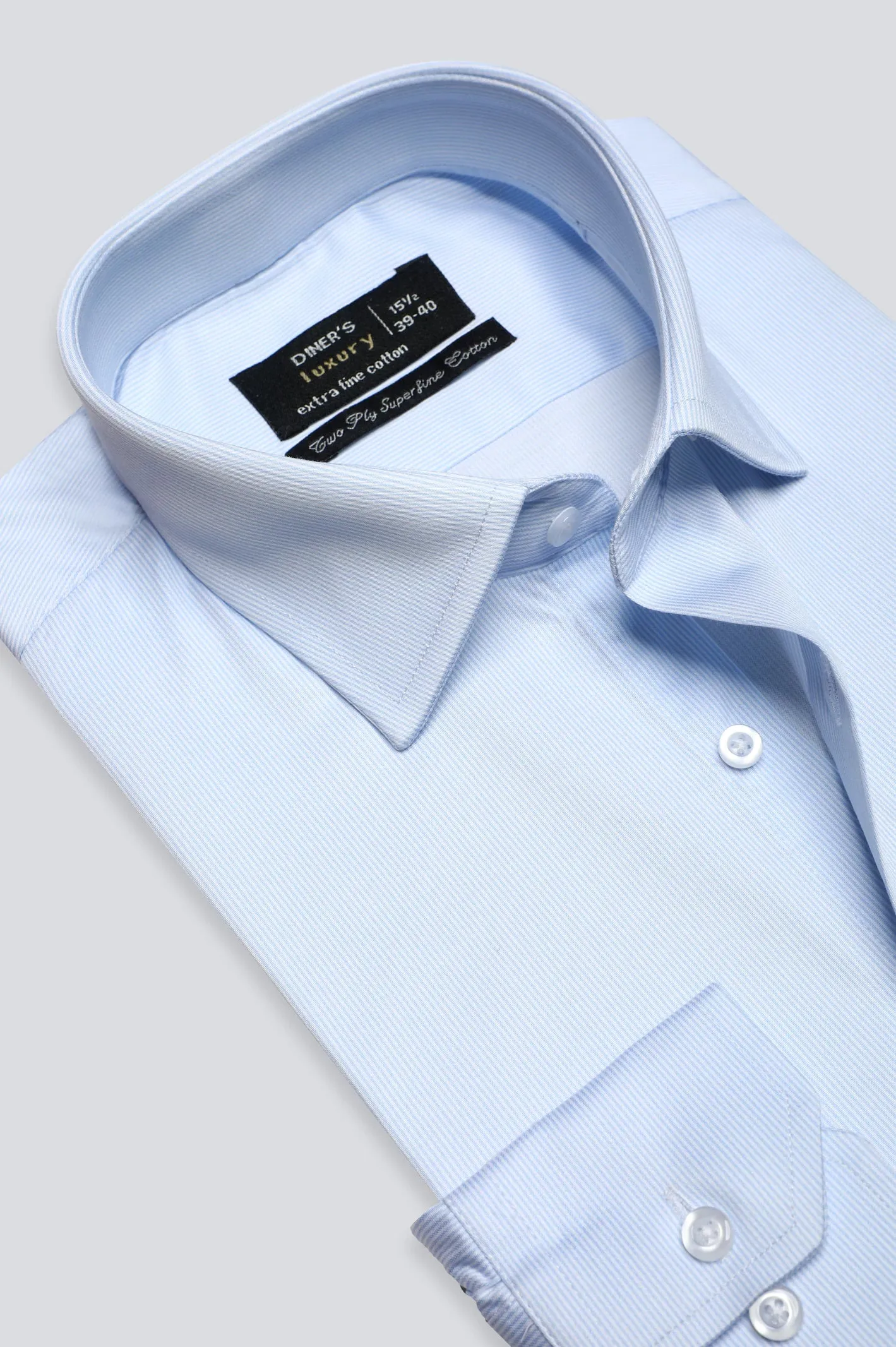 Sky Blue Hairline Stripe Formal Shirt