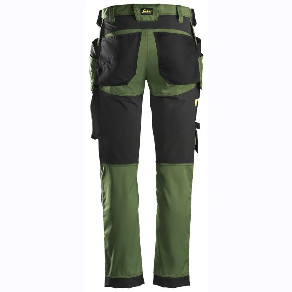 Snickers 6241 AllroundWork, Stretch Work Knee Pad Trousers Holster Pockets Khaki Green