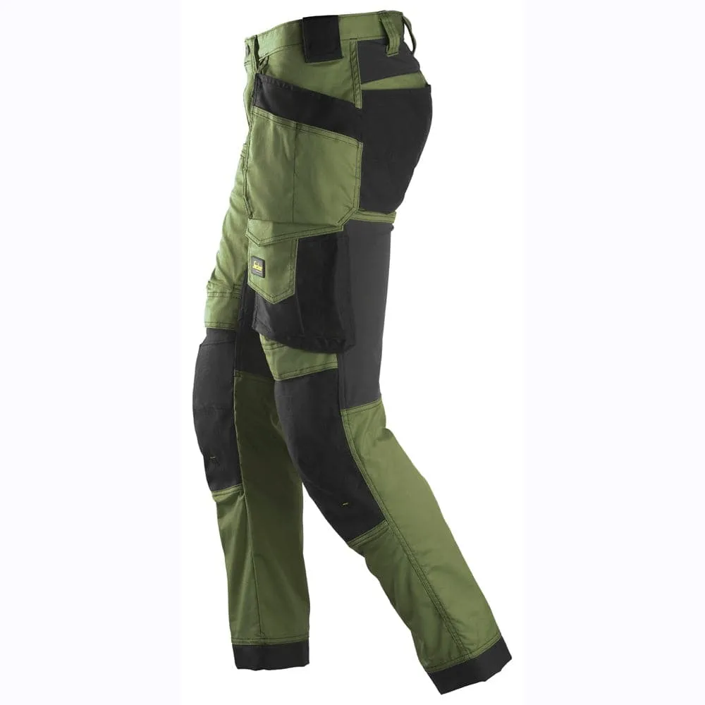 Snickers 6241 AllroundWork, Stretch Work Knee Pad Trousers Holster Pockets Khaki Green