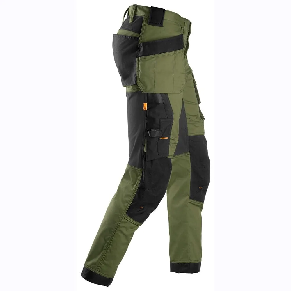 Snickers 6241 AllroundWork, Stretch Work Knee Pad Trousers Holster Pockets Khaki Green