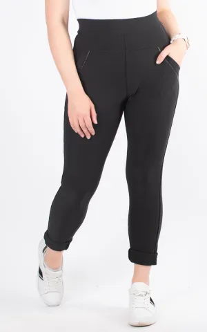 Stretch Pocket Trousers | Black