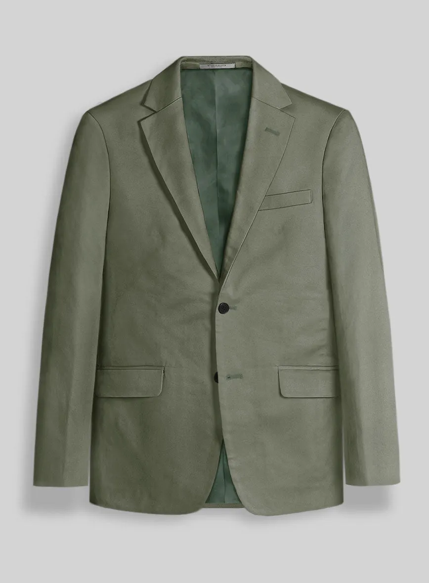 Stretch Summer Olive Green Chino Suit