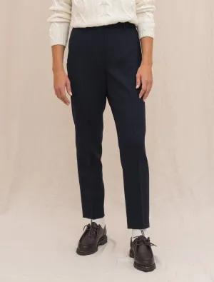 Stretch Wool Taperd fit Trousers Navy