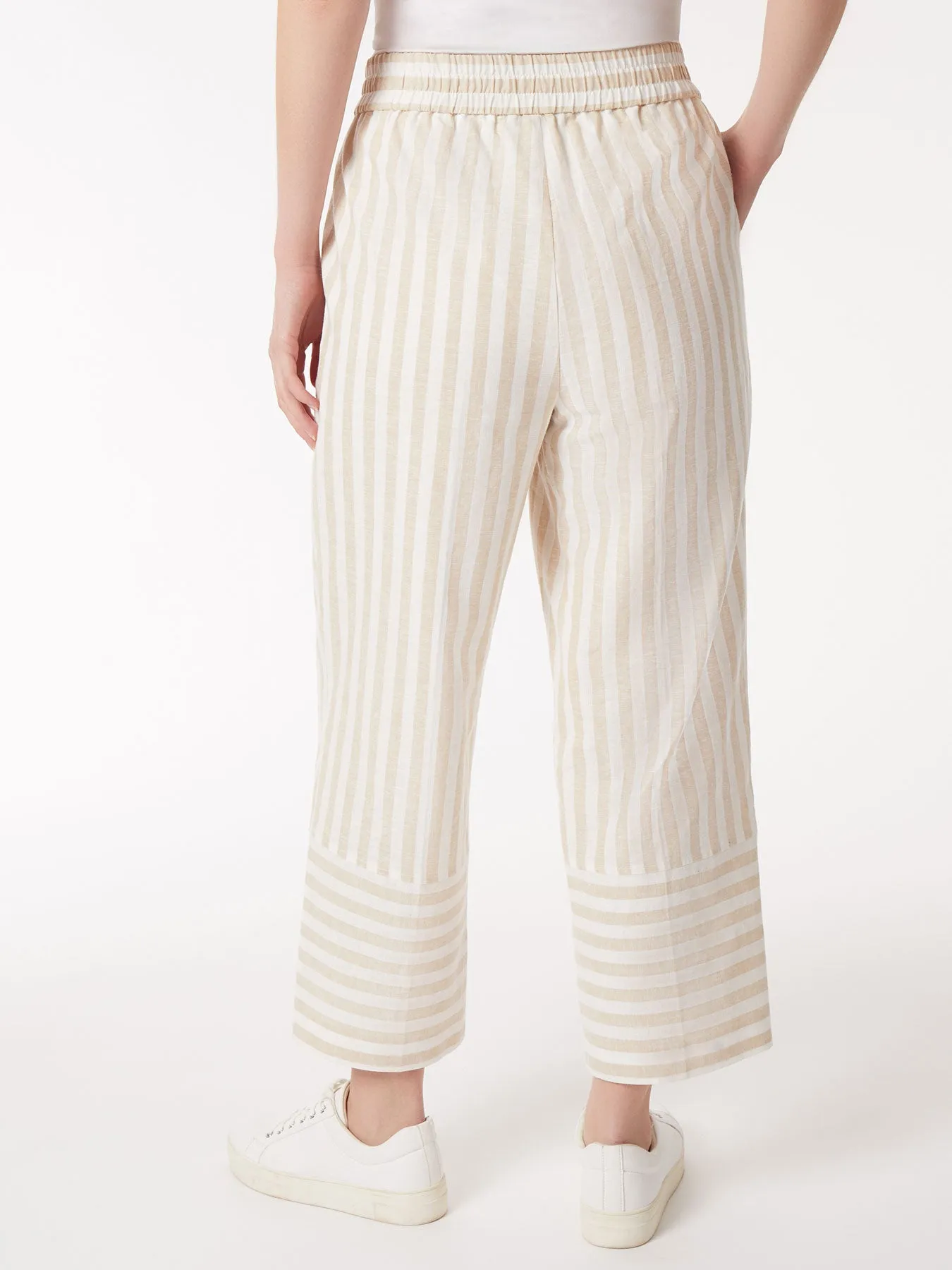 Striped Pull-On Drawstring Trousers