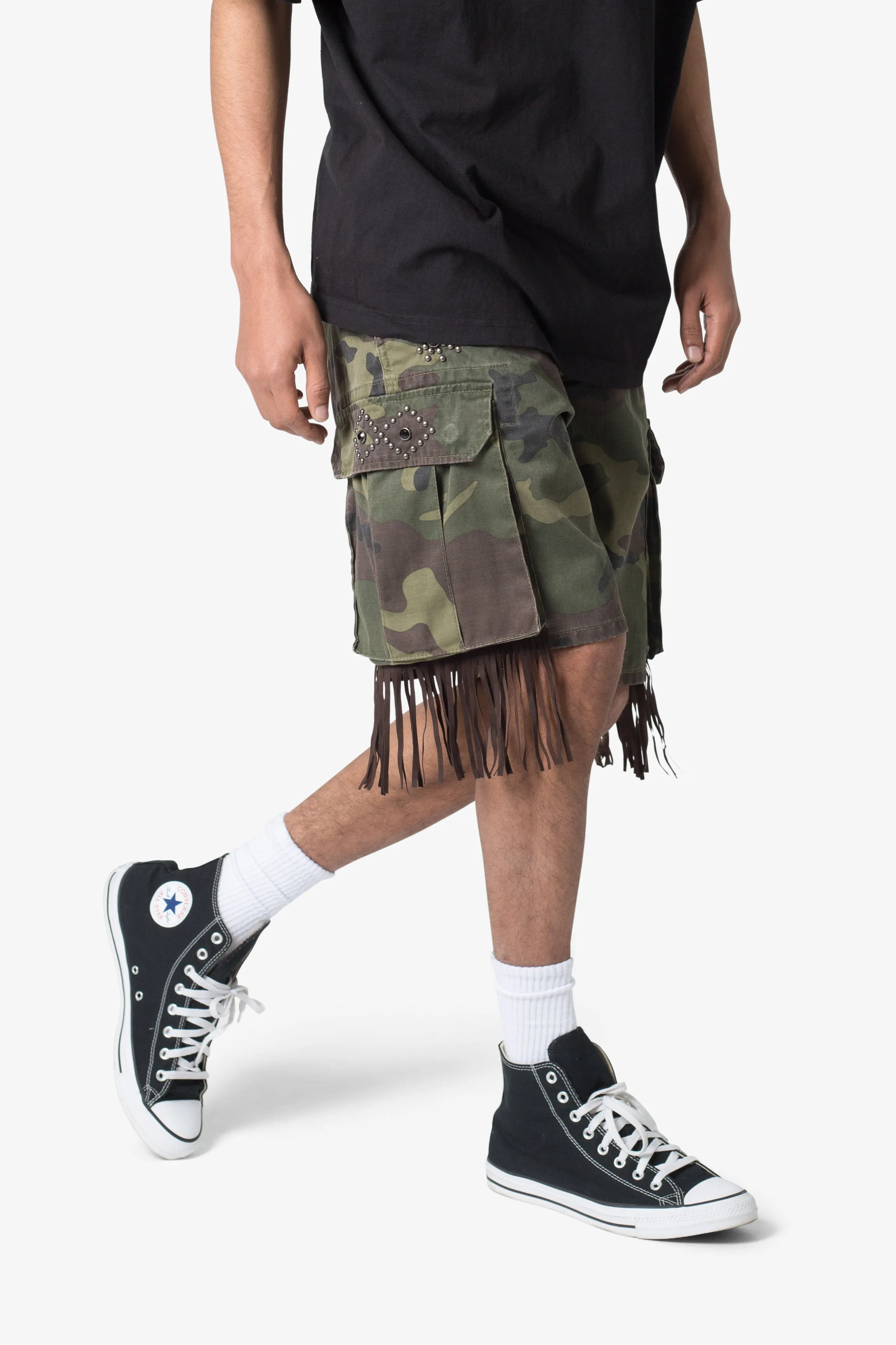 Tassel Cargo Shorts - Camo