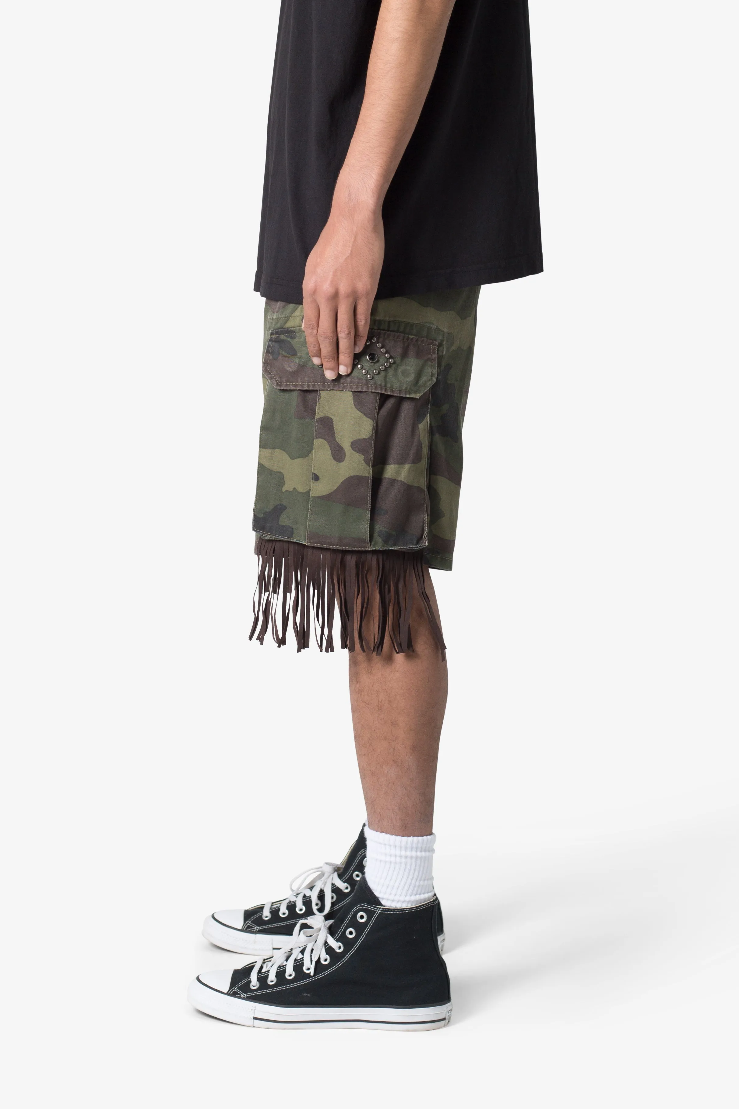 Tassel Cargo Shorts - Camo