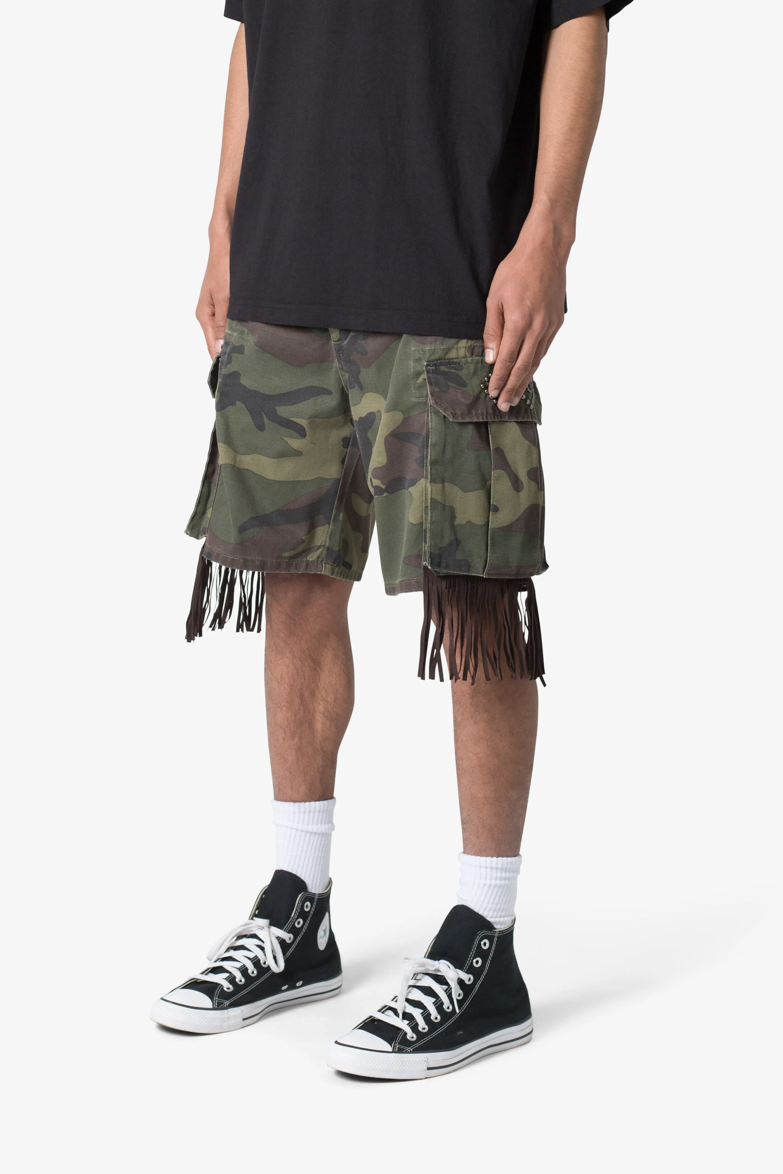 Tassel Cargo Shorts - Camo