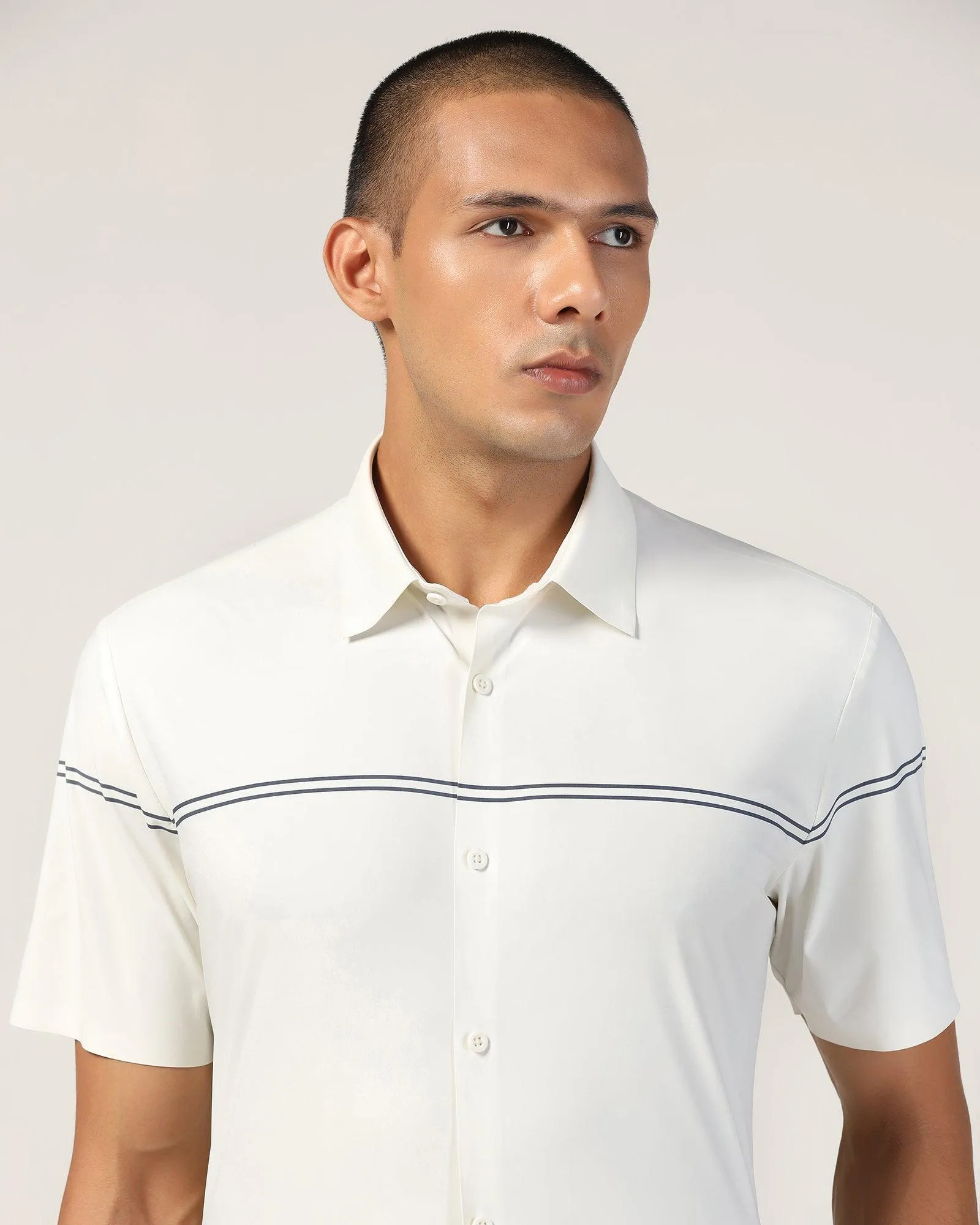 TechPro Formal White Stripe Shirt - Berty