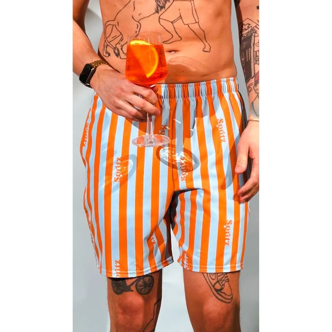 The Spritz Striped swim trunks