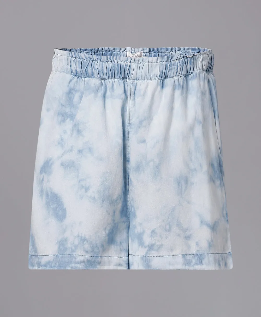 Tie and Dye Shorts-White