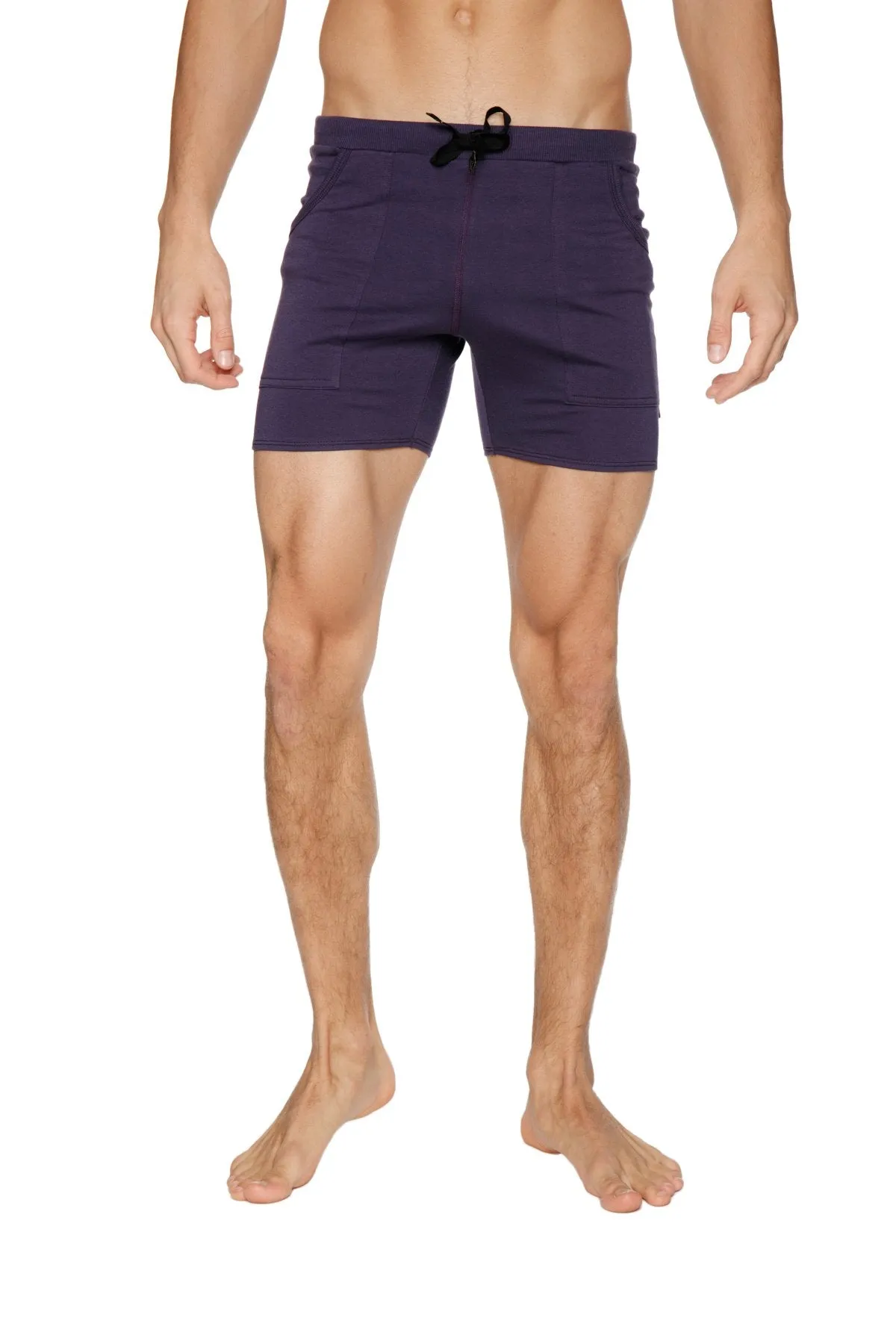 Transition Yoga Shorts (Eggplant w/Black)