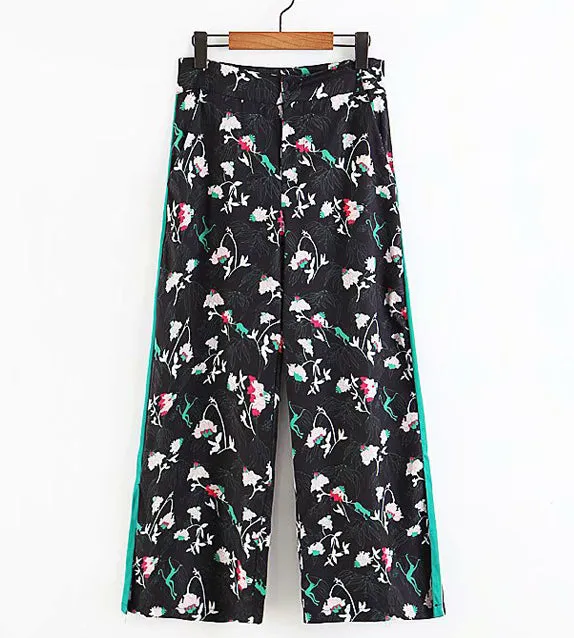 Tyler Wide Leg Print Trousers