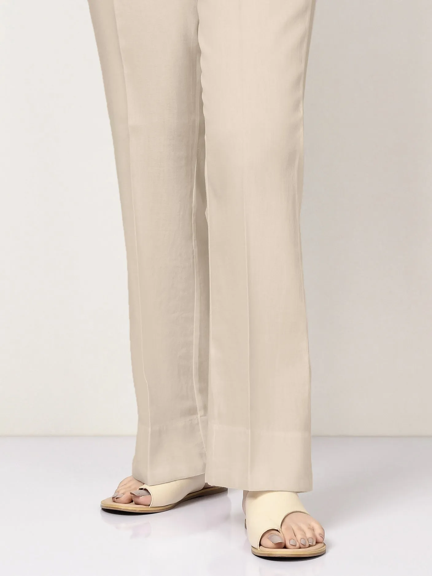 Unstitched Cambric Trouser -Off White