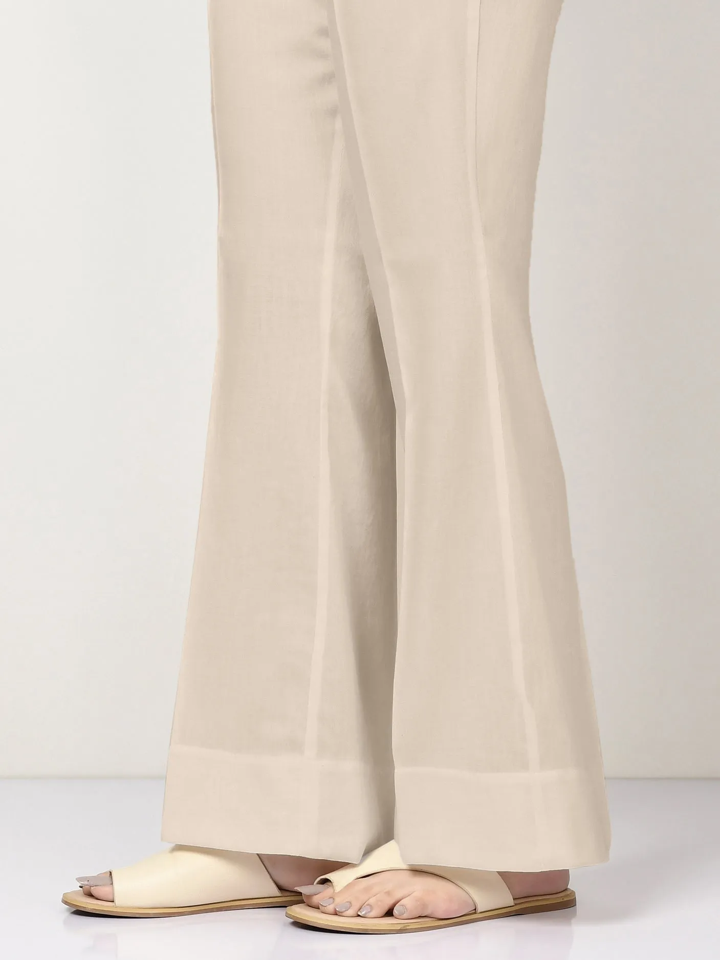 Unstitched Cambric Trouser -Off White