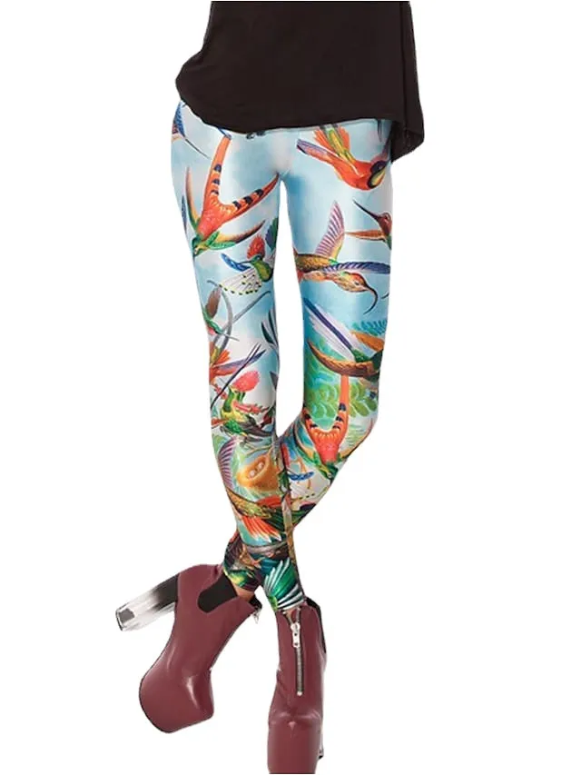 Weekend Yoga Print Stretchy Ankle-Length Comfort Women's Skinny Pants