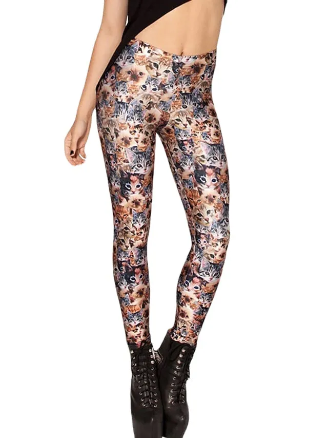 Weekend Yoga Print Stretchy Ankle-Length Comfort Women's Skinny Pants