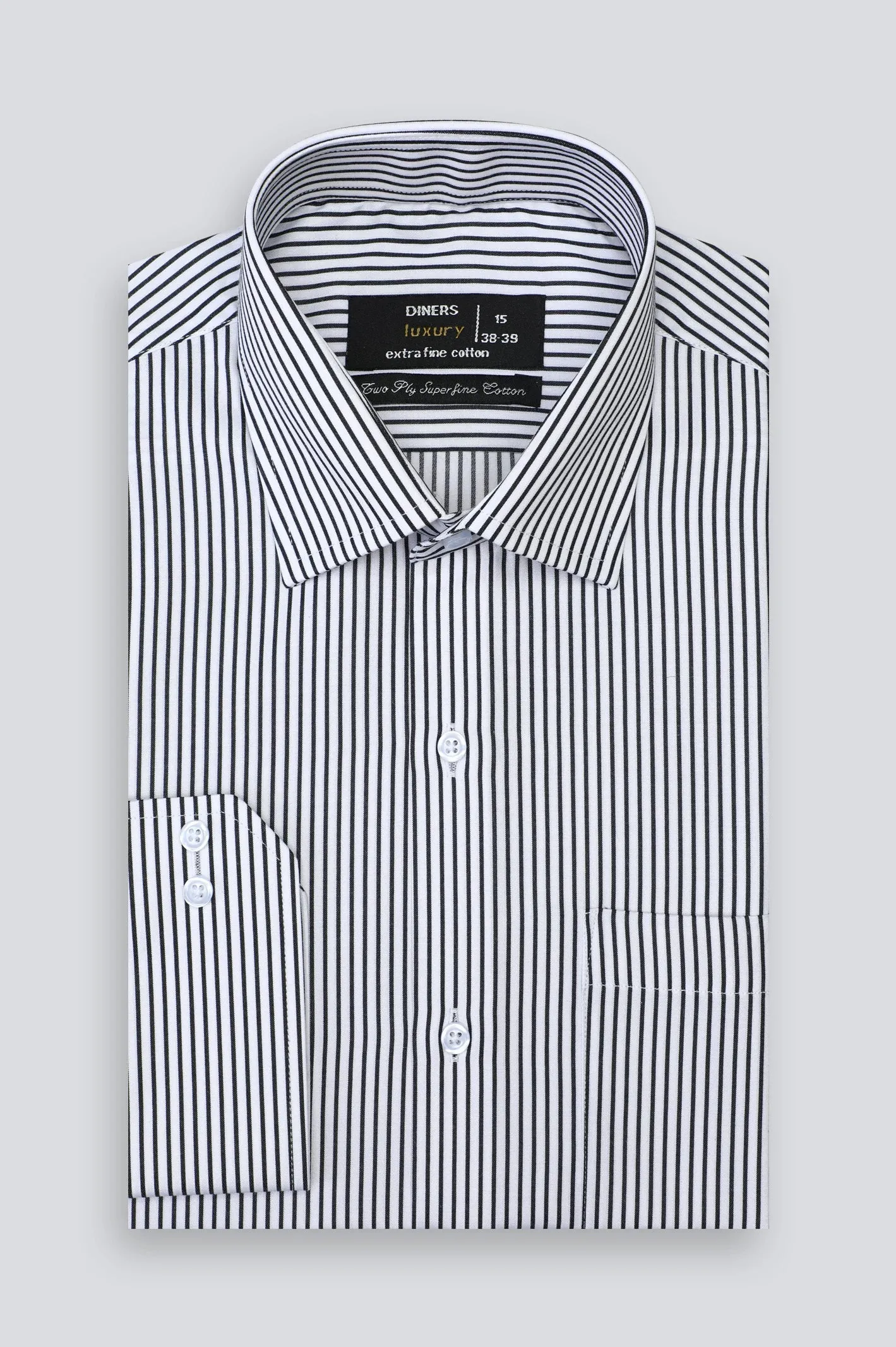 White Bengal Stripe Formal Shirt