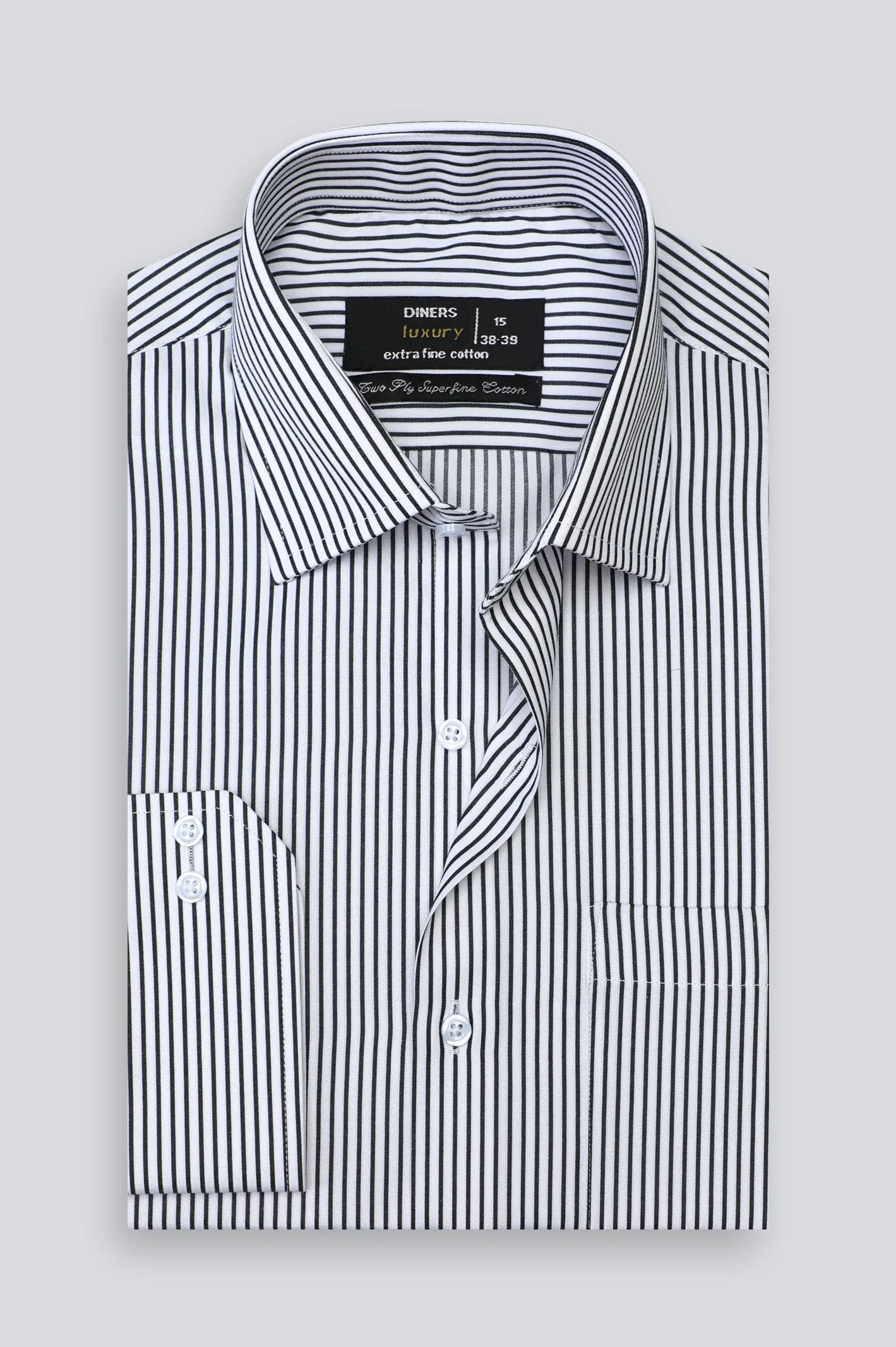 White Bengal Stripe Formal Shirt