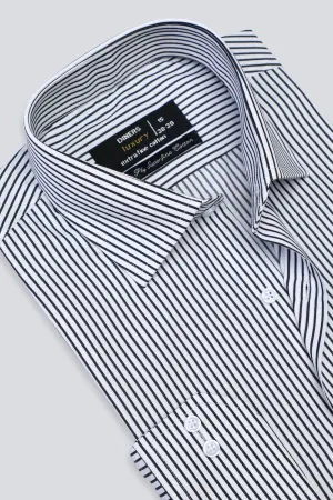 White Bengal Stripe Formal Shirt