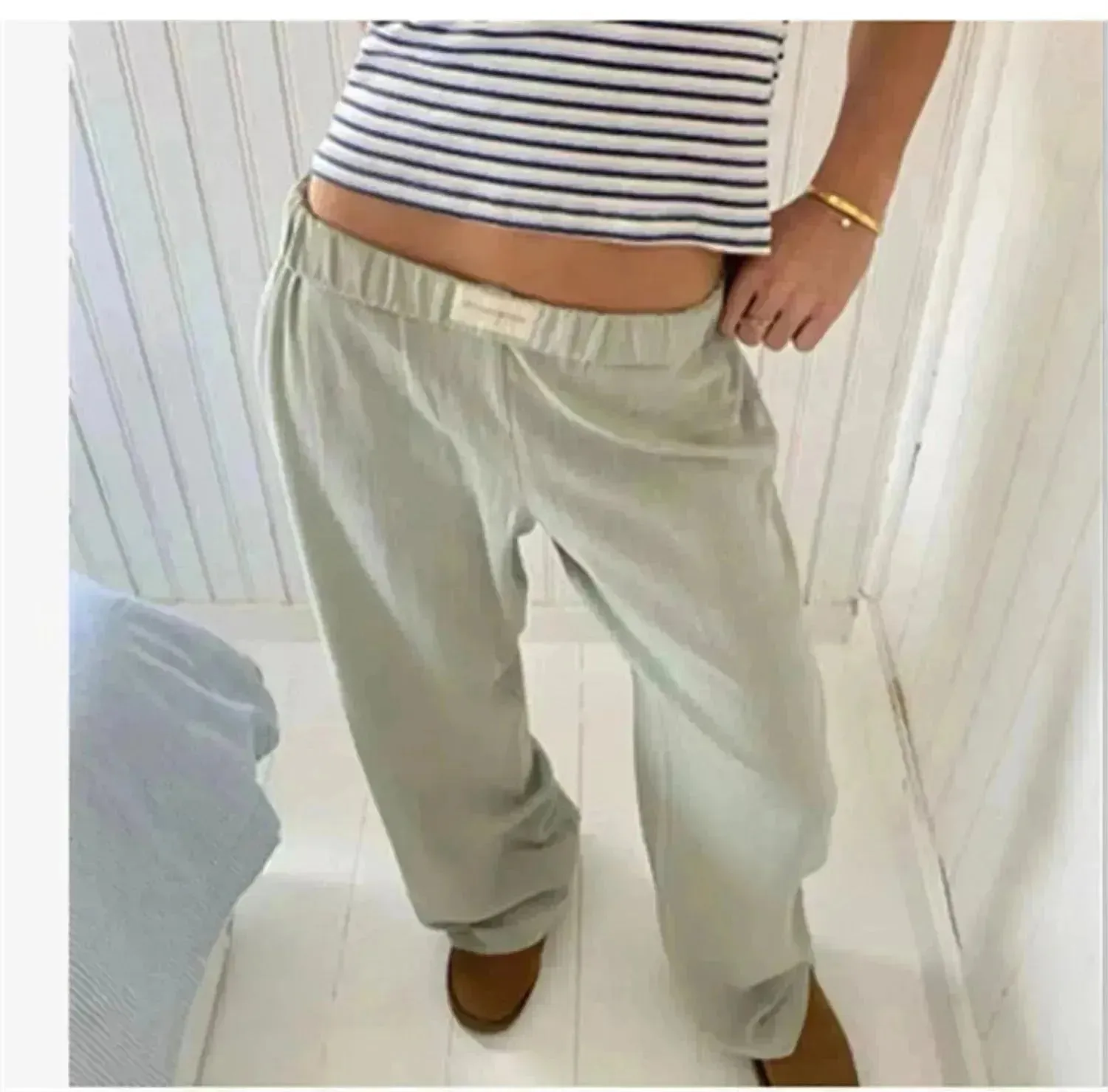 Women's Fashionable Loose High Waist Trousers