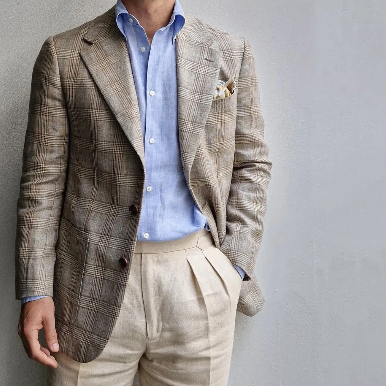 WOOL & LINEN BLAZER - A.MOON