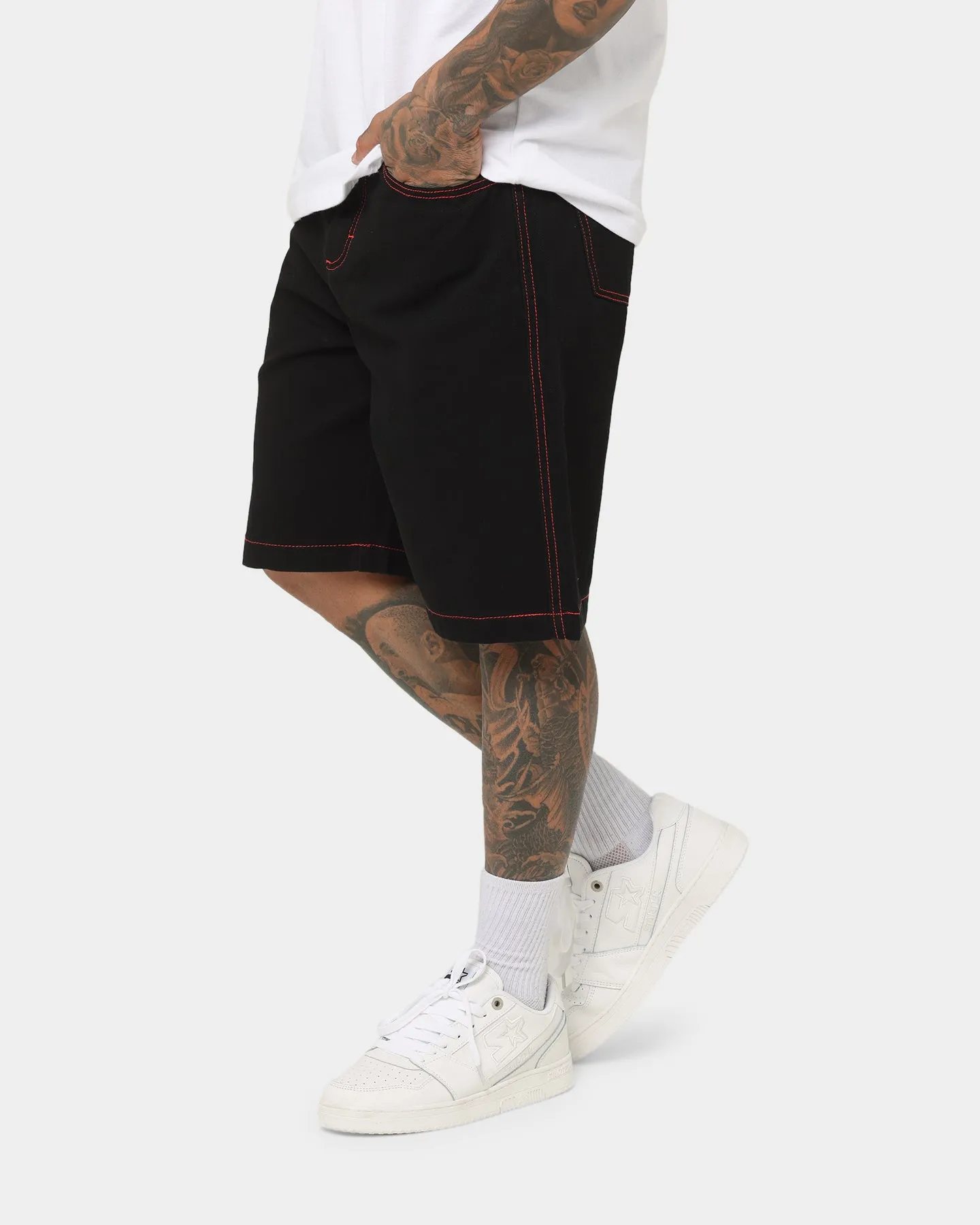 X-Large Scratch Man Shorts Black Denim