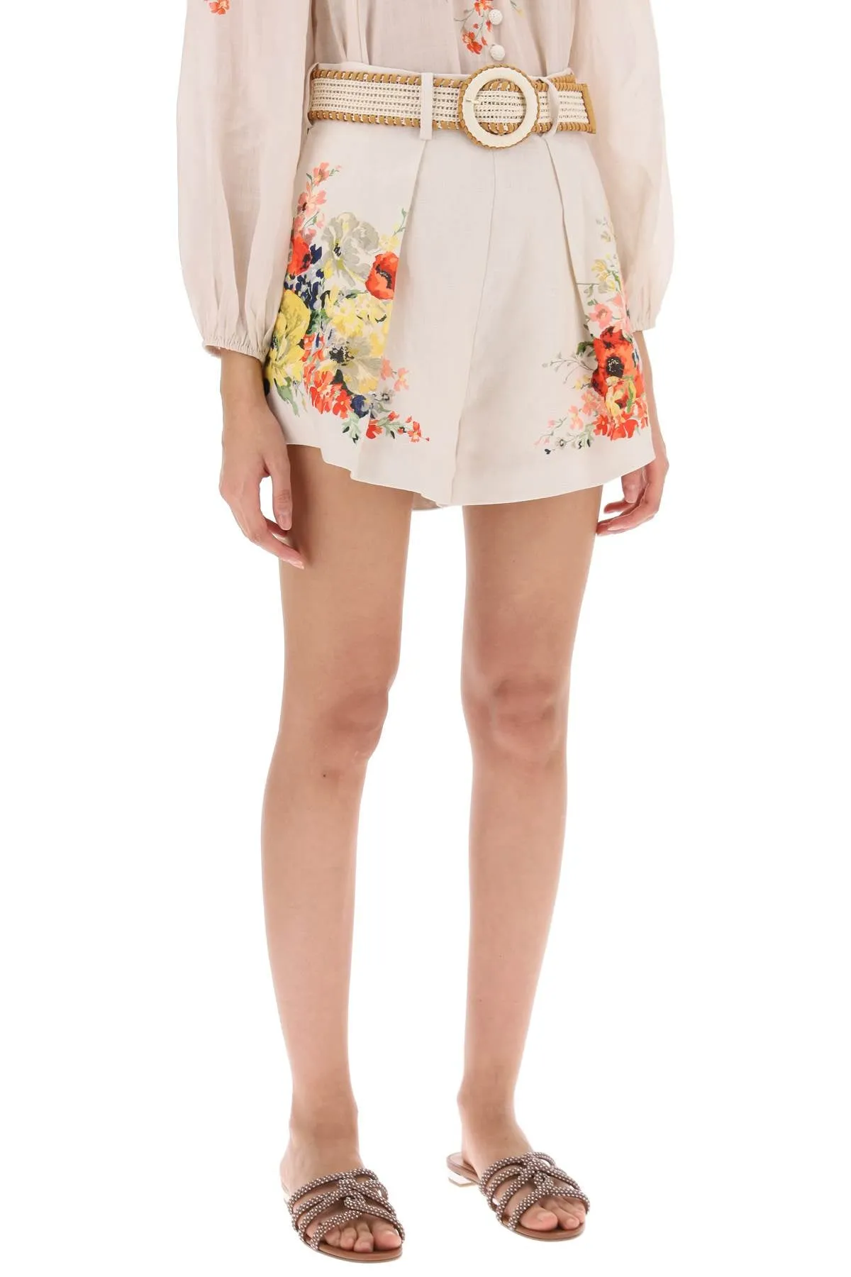 Zimmermann alight linen tuck shorts